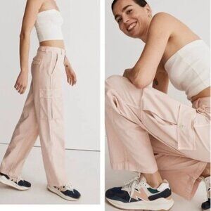 Madewell Garment Dyed Low Slung Straight Cargo Pants Pocket Pink Size 27 Women's